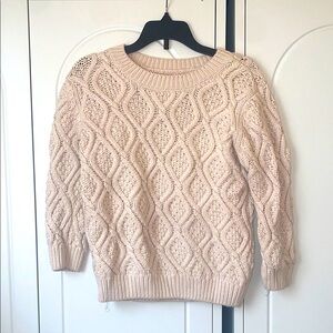 Women's Cream Cable Knit Sweater